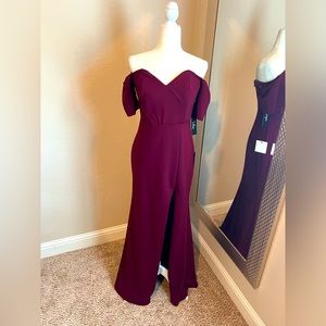 Lulus burgundy off shoulder dress